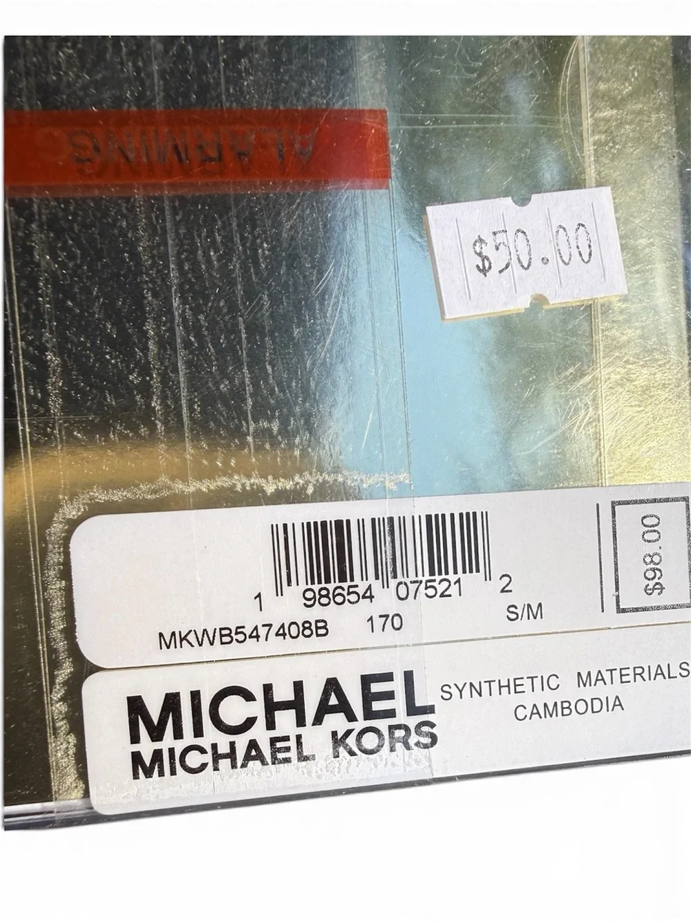 Michael Kors Metallic Gold Leather Belt with Gold Buckle